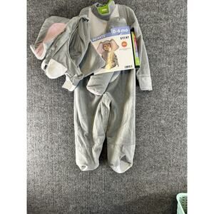 Baby Boys Girls Plush ELEPHANT 2 Pc Costume Size 0-6 Mo NWT Ears Trunk Hood